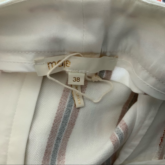 NEW Maje Cropped Striped Twill Wide Leg Pants M - Picture 8 of 8